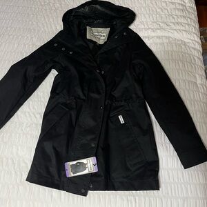 Hunter Women's Black Hooded Rain Jacket